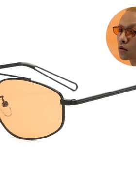 椭圆双梁太阳眼镜高级感女士高档防紫外线复古小框飞行员男式同款