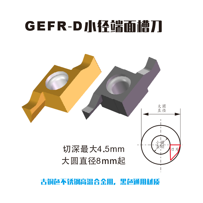 4mm无穷大端小直径环形槽刀数控