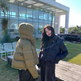 lulu同款冬季Wunder Puff四格羽绒服女短款连帽蓬松羽绒泡芙外套