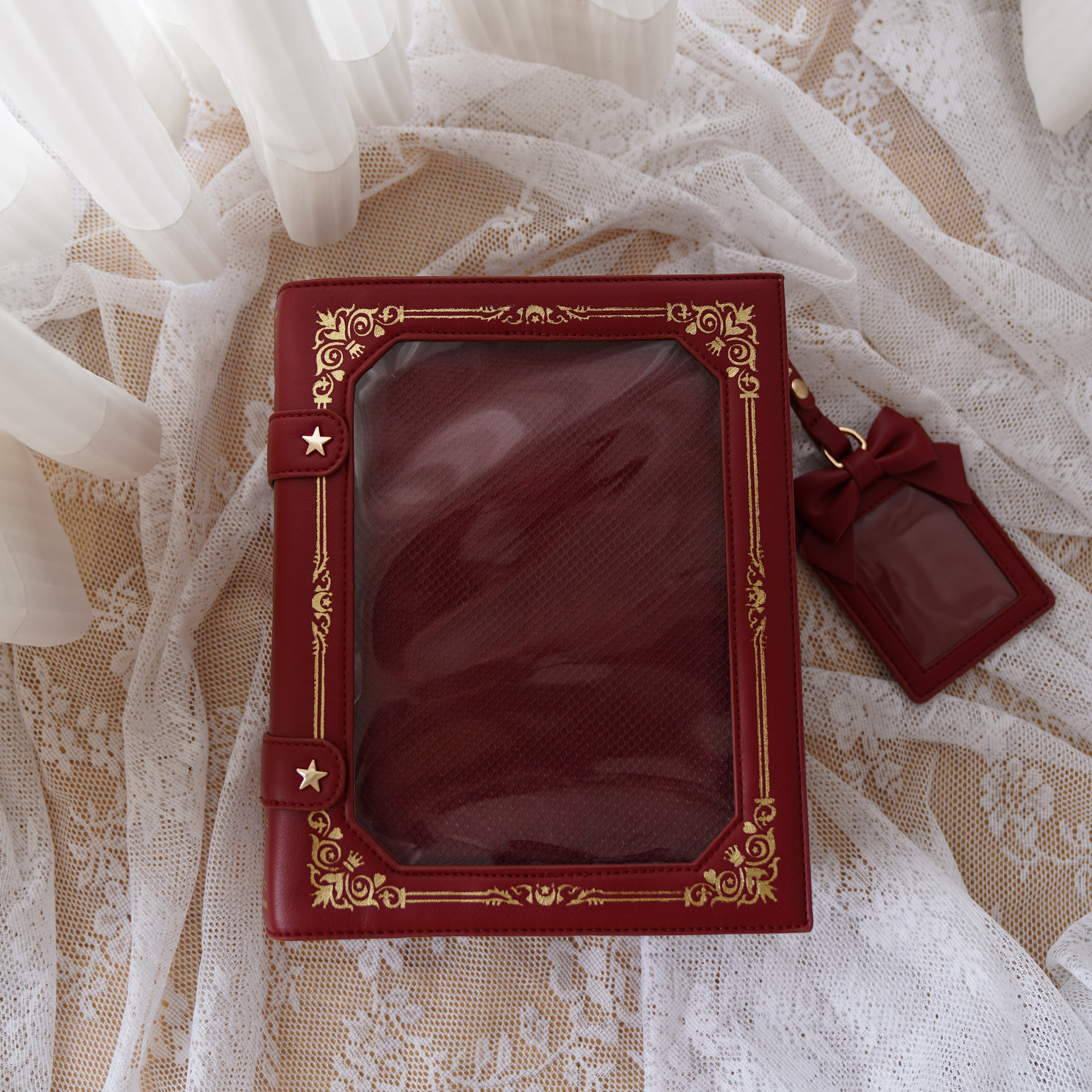 thumbnail for morning glory original cute magic book pain bag bronzing retro one shoulder diagonal sweet college pain bag