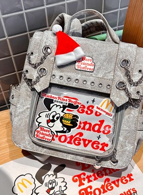 morning glory原创链仔痛双肩版斜跨手提可爱牛仔辣妹小食量痛包