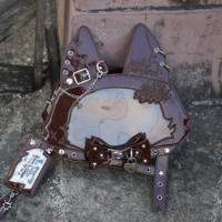 morning glory Original Cute Cat Dominates the World Cat Hot Girl Slants across the shoulder Laser patent leather pain bag thumbnail 8