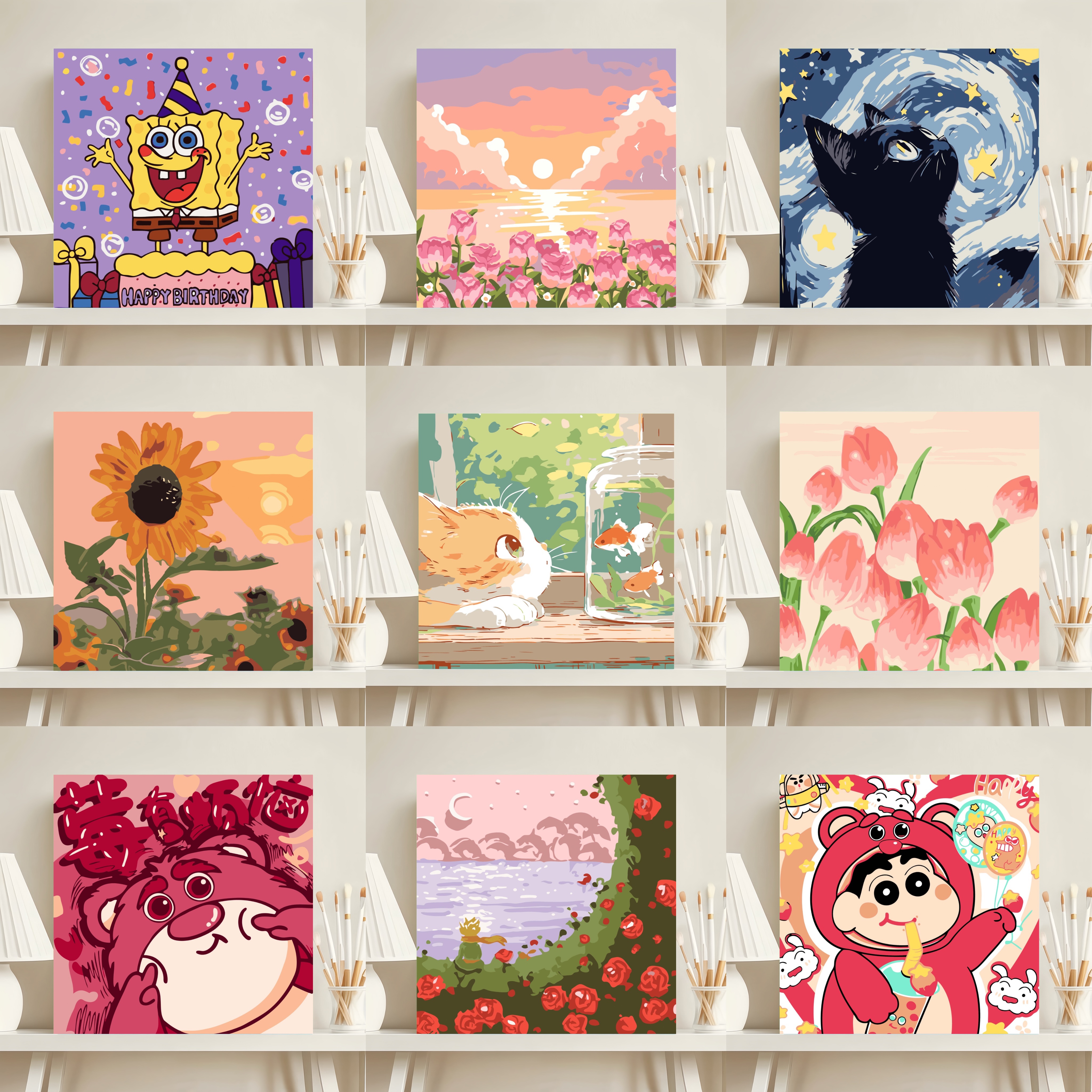 儿童diy数字油画小尺寸手工画