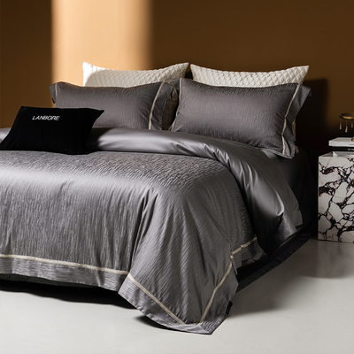 高端100支长绒棉提花贡缎四件套