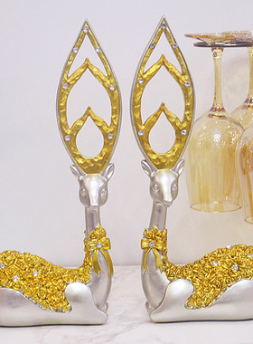 家居装饰梅花鹿摆件母子大象树脂