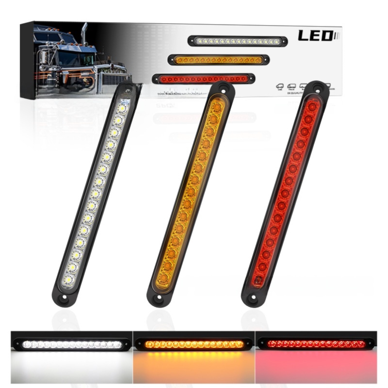 2 条对装25厘米12V24V汽车拖卡货车高位刹车尾灯转向防水灯条爆闪