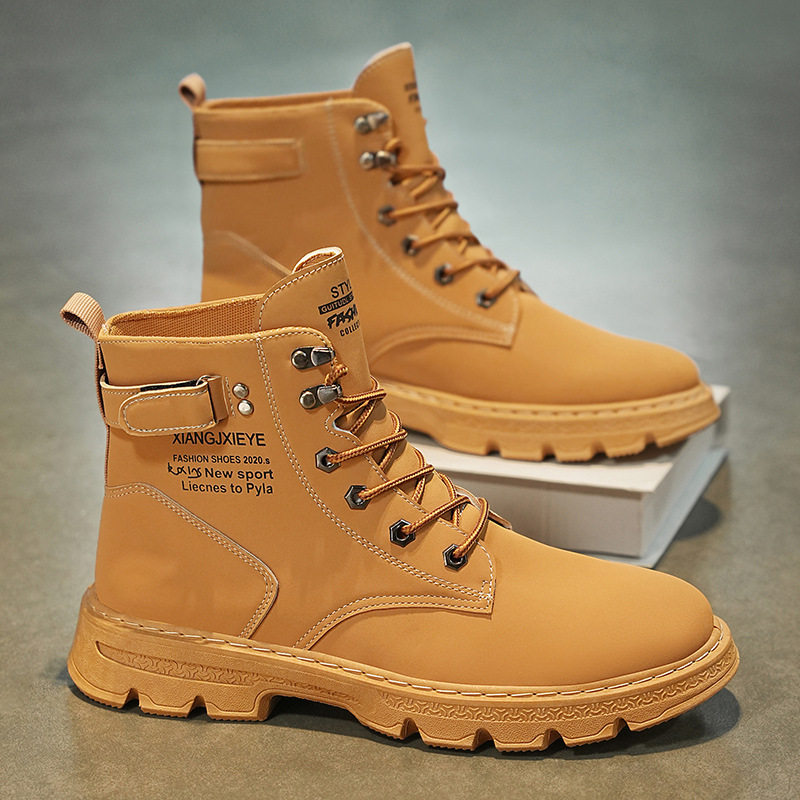 男鞋春季2026新款男士马丁靴潮流百搭工装鞋防滑耐磨厚底运动板鞋