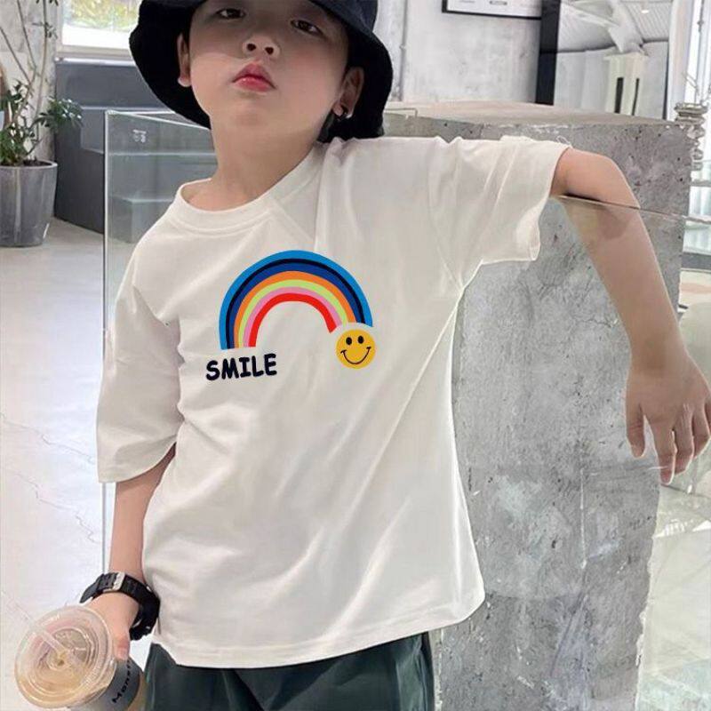 男童短袖t恤夏季新款女童短袖纯棉2025新款中大童打底衫宝宝上衣t