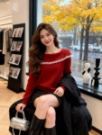 2025秋冬新款韩版时尚显瘦百搭圆领长袖针织衫女毛衣上衣