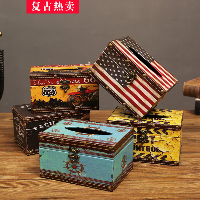 欧式复古高级感抽纸盒子家用客厅网红印花高档轻奢风咖啡店纸巾盒