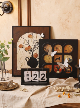 中古风小众艺术装饰画软装摆件