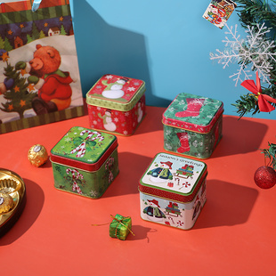圣诞礼物盒糖果包装 盒糖盒ins风方形小号礼品收纳马口铁盒空盒子