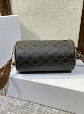 2024春夏新款女包包印花圆筒包肩挎包真皮枕头包巴比龙潮110052