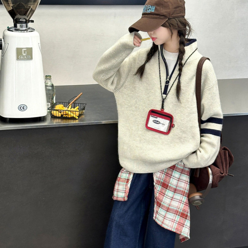 女童超好看毛衣春秋款儿童针织衫2025新款女大童韩版套头毛线衣潮