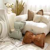 2025新款 简约风灯芯绒蝴蝶结抱枕女生夹腿睡觉客厅床创意靠垫腰枕