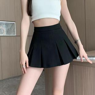 超短百褶裙女小个子半身裙夏季新款甜辣妹半裙高腰裤裙黑色a字裙