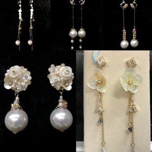 ETE新款新娘耳环韩国伴娘新娘结婚耳饰晚会敬酒礼服珍珠耳环