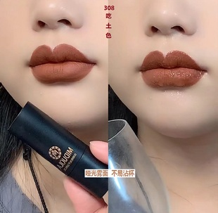 欧美风格口红土色系防水不沾杯哑光雾面奶咖吃土棕色持久提升气色