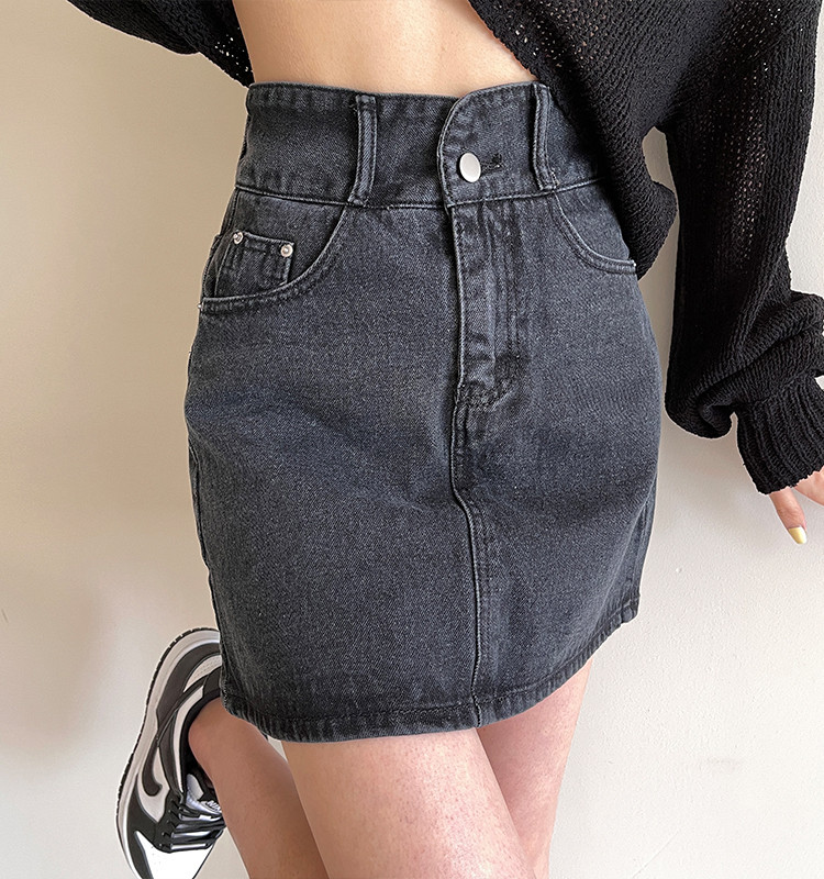 Summer indispensable A-line short skirt denim skirt