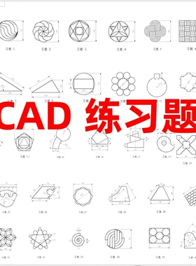适合新手CAD操作练习 AutoCAD综合练习题（含详细操作提示CAD教程