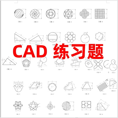 适合新手CAD操作练习 AutoCAD综合练习题（含详细操作提示CAD教程