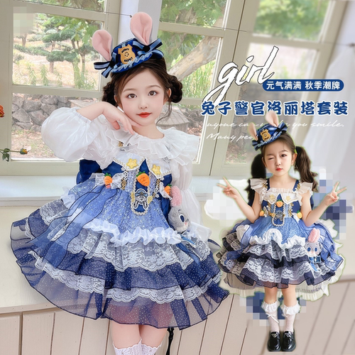女童兔子警官公主裙夏季cos礼服