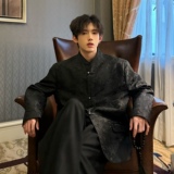 C316XZ854P158198春夏新款新中式时尚刺绣西服外套黑白，男装西服，电商C316