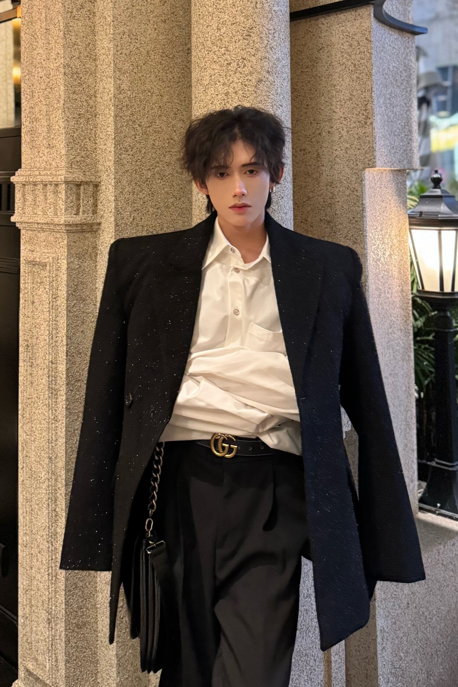 C316XZ835P138春装新款时尚亮片西服修身西装短款外套高级男,男装西服,电商C316