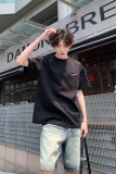 C316DX89P4868夏装新款短袖T恤拉链时尚潮黑色tee个性男，男装T恤，电商C316