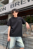 C316DX89P4868夏装新款短袖T恤拉链时尚潮黑色tee个性男，男装T恤，电商C316