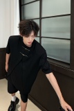C316T1146P58夏装新款短袖T恤新中式tee黑色白色宽松潮设计，男装T恤，电商C316