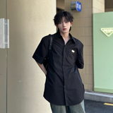 C316CS2399P5850棉50涤夏装新款衬衫潮流宽松半袖网红风衬衣，男装T恤，电商C316