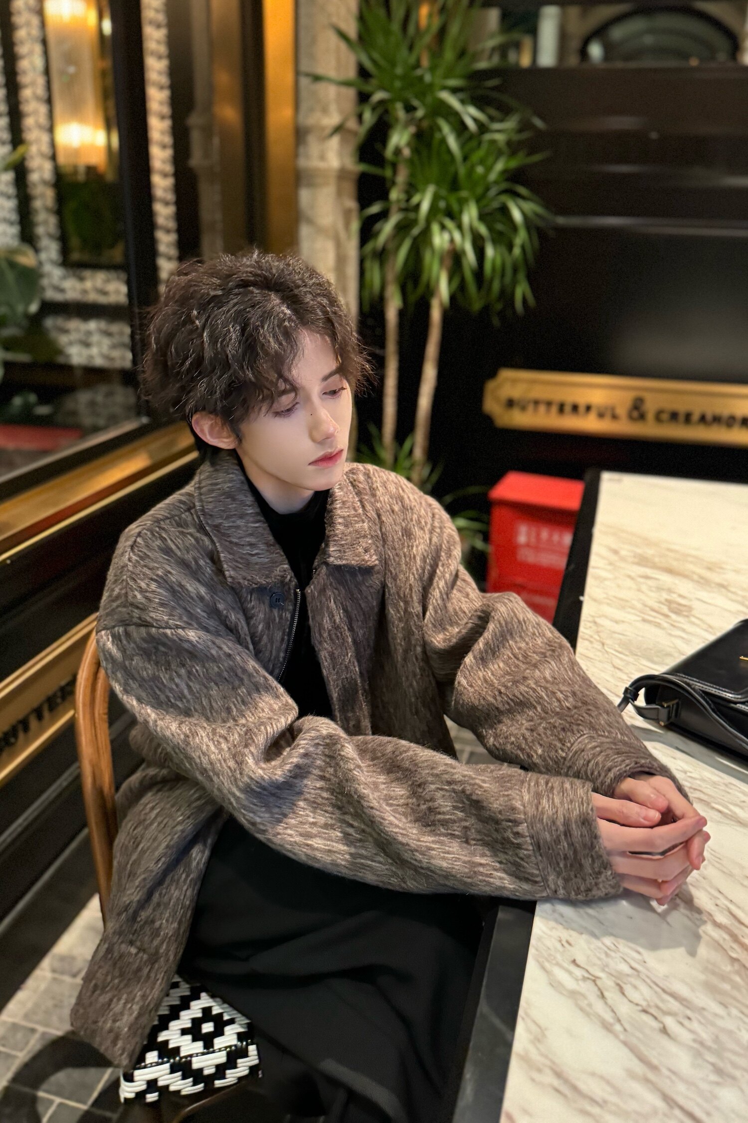 C316JK826P128初春毛呢夹克外套时尚短款夹克衫呢子简约款男装,男装夹克,电商C316