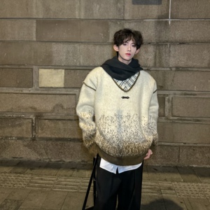C316 MY809 P98 冬装毛衣时尚百搭针织衫V领毛线衣线衫时髦保暖图片