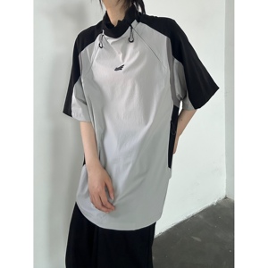C316 T8310 P48 夏装新款短袖T恤时尚百搭拼接撞色速干tee运动风图片