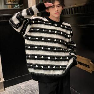 C316 MY088 P108 条纹设计高品质毛衣针织衫线衫圆领纽扣设计自留图片