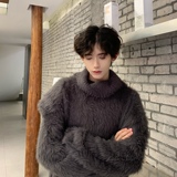 C316MY170P98冬装新款时尚高领毛衣时尚深灰色毛毛衣针织衫打底，男装T恤，电商C316