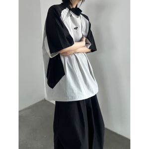 C316 T8310 P48 夏装新款短袖T恤时尚百搭拼接撞色速干tee运动风图片