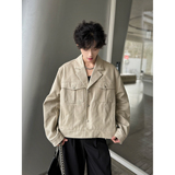C316JK8037P108春装新款夹克衫短款外套卡其工装设计夹克宽松，男装夹克，电商C316