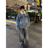 C316MY024P118秋冬新款牛仔棉衣羊羔毛领短款外套时尚保暖加厚，男装工装外套，电商C316