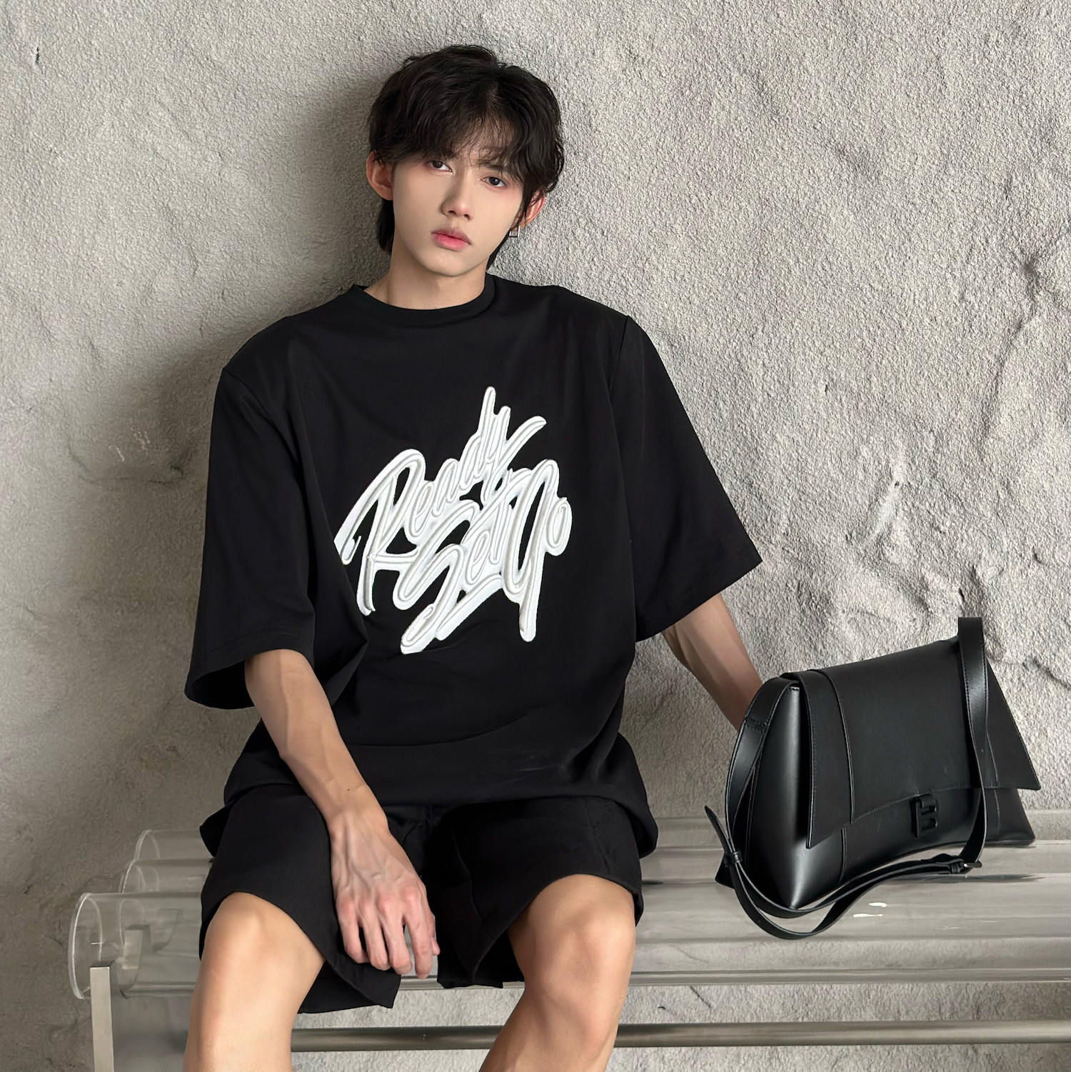 C316T2351P48很重工的刺绣夏装橄榄绿圆领短袖T恤tee纯棉潮,男装T恤,电商C316