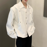 C316JK1236P138秋装新款夹克衫拼接白色短款外套美式松弛感，男装夹克，电商C316