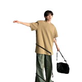 C316T2340P48夏装新款卡其宽松纯棉金属设计男子短袖T恤100棉，男装T恤，电商C316
