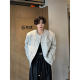 C316WT1060P128秋冬新款小香风玫瑰花时尚经典外套夹克无领，男装夹克，电商C316