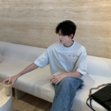 C316DX99P38夏装新款短袖T恤刺绣时尚tee百搭简约圆领纯棉，男装T恤，电商C316