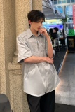 C316CS1116P58控78春夏新款短袖衬衫拉链设计个性衬衣男网红，男装T恤，电商C316