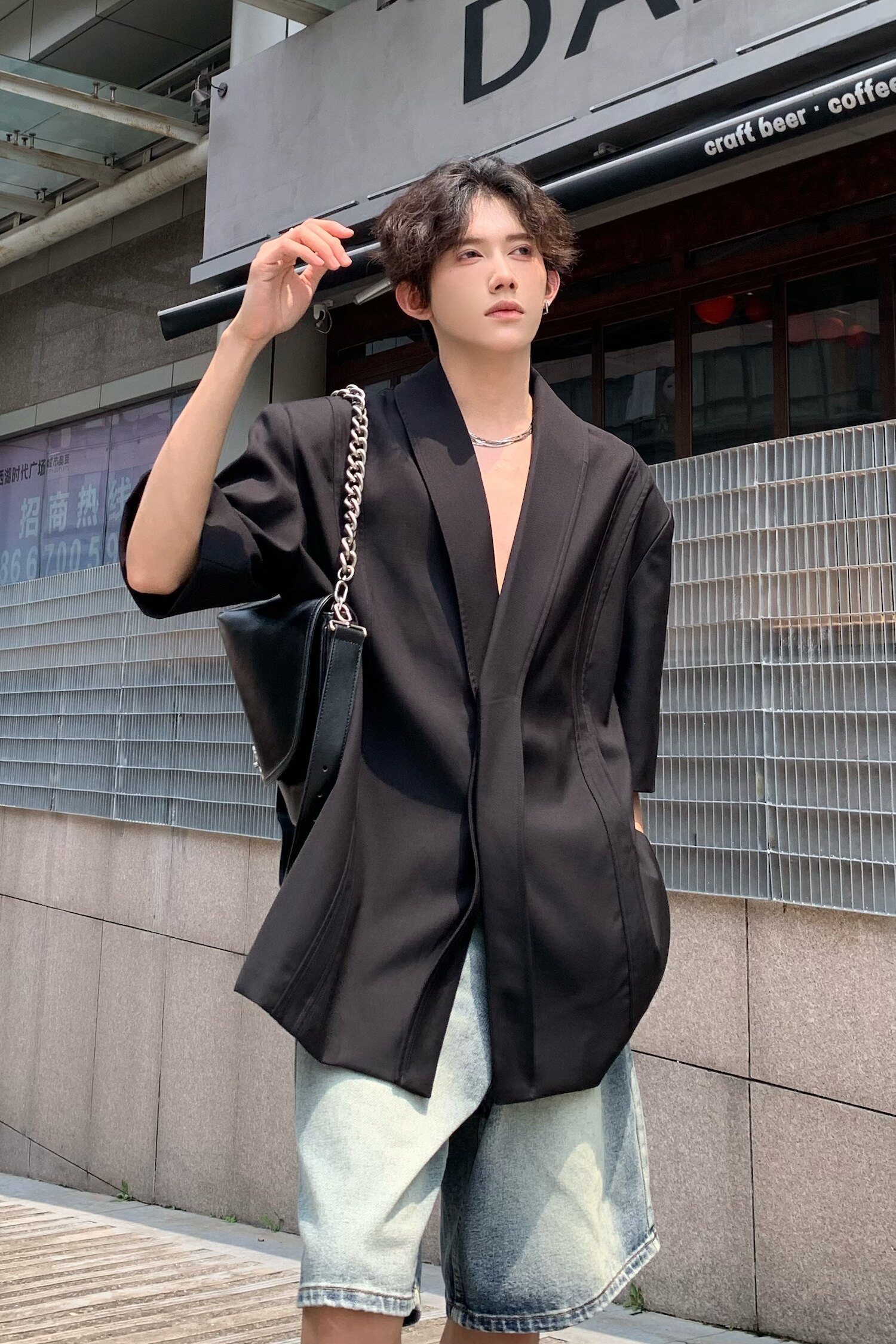 C316XZ1154P88夏装新款短袖西服时尚宽松性感欧美西装外套个性,男装西服,电商C316