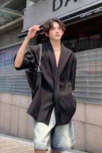 C316 XZ1154 P88 夏装新款短袖西服时尚宽松性感欧美西装外套个性图片
