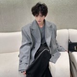 C316XZ163P138毛呢大衣外套保暖加厚西服灰色西装雅痞网红，男装西服套装，电商C316