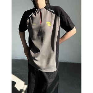 C316 T8206 P38 原版品质短袖T恤拼接撞色tee速干衣时尚运动男女图片